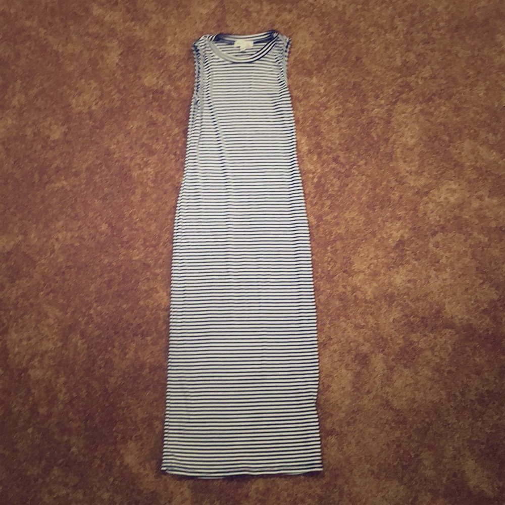 Black and White Striped Midi